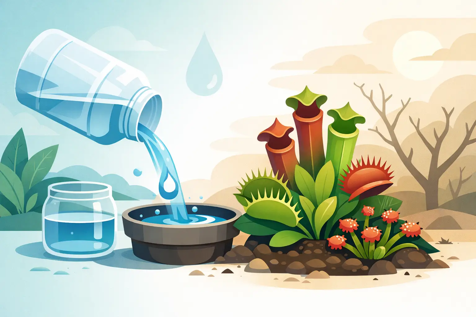 ¿Agua destilada para plantas carnívoras o no?