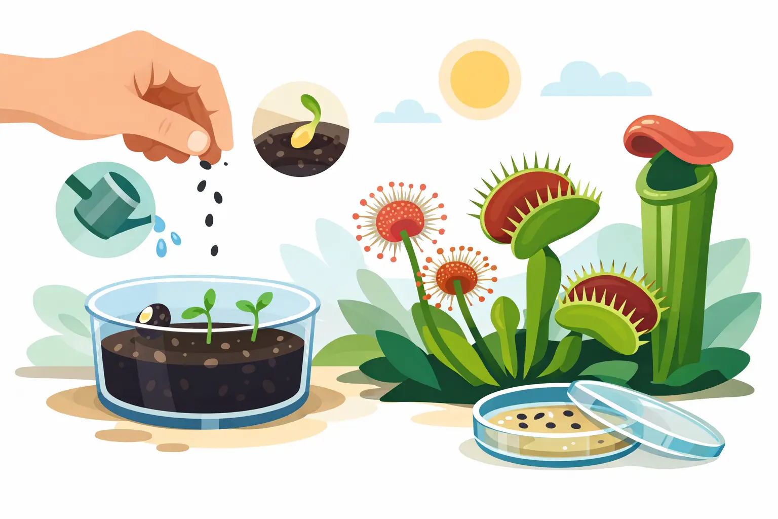 Cómo germinar semillas de plantas carnívoras