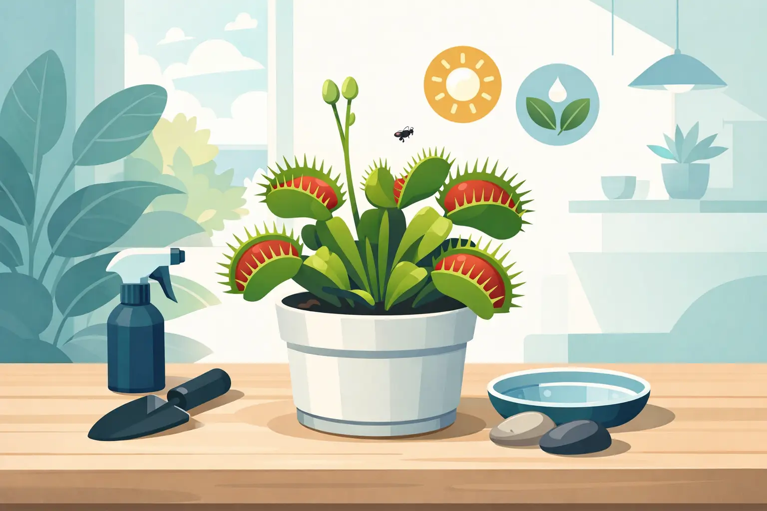 Guía de Dionaea muscipula en interior sin errores