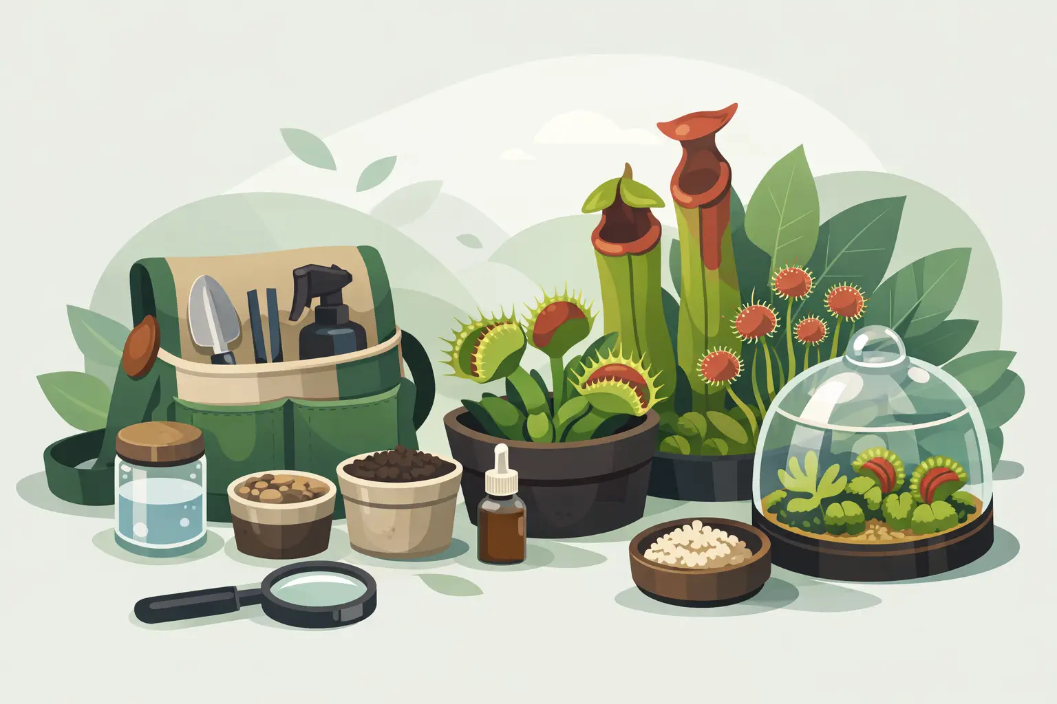 Kit de cultivo de plantas carnívoras: qué llevar
