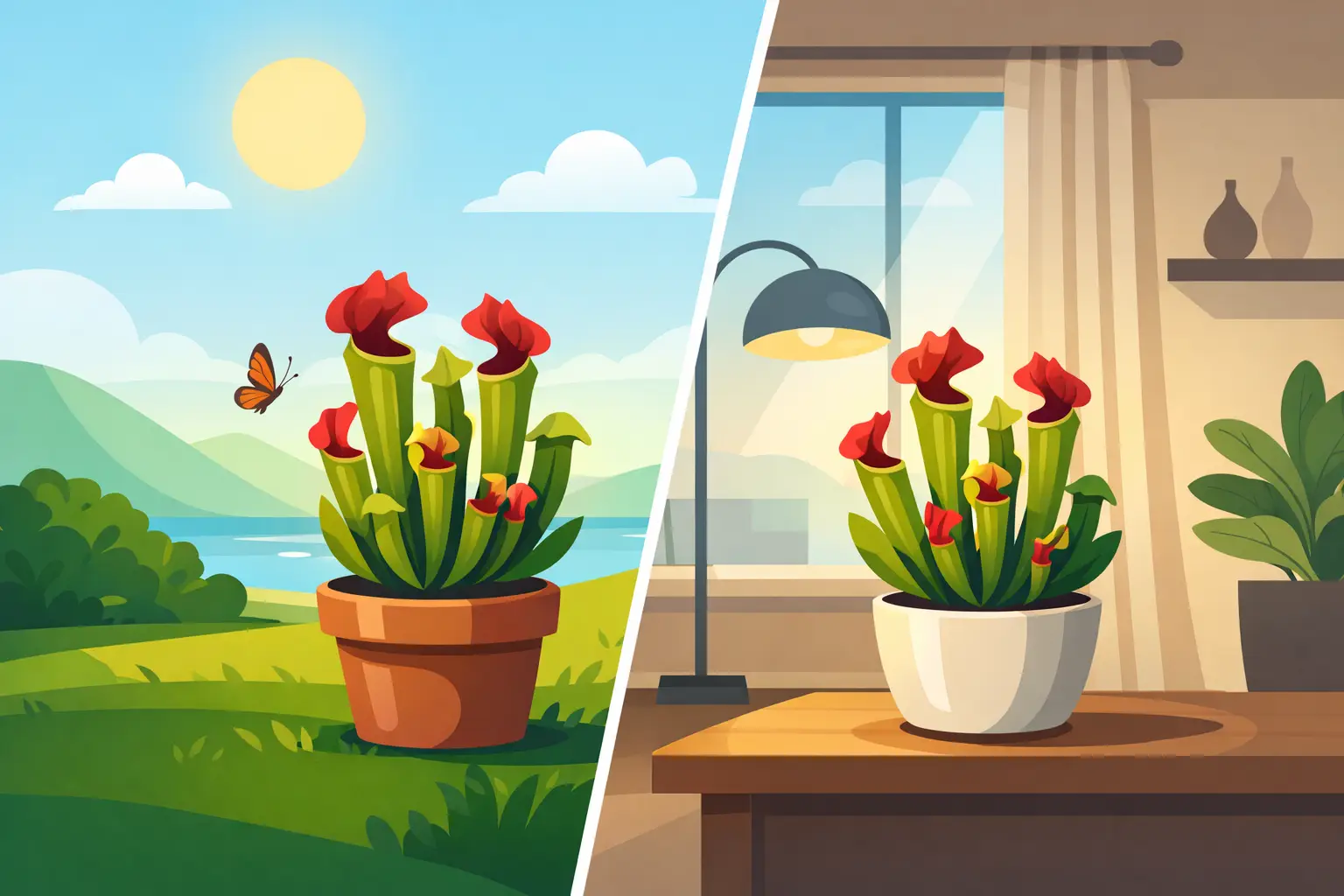 ¿Sarracenia exterior o interior? Dónde ponerla
