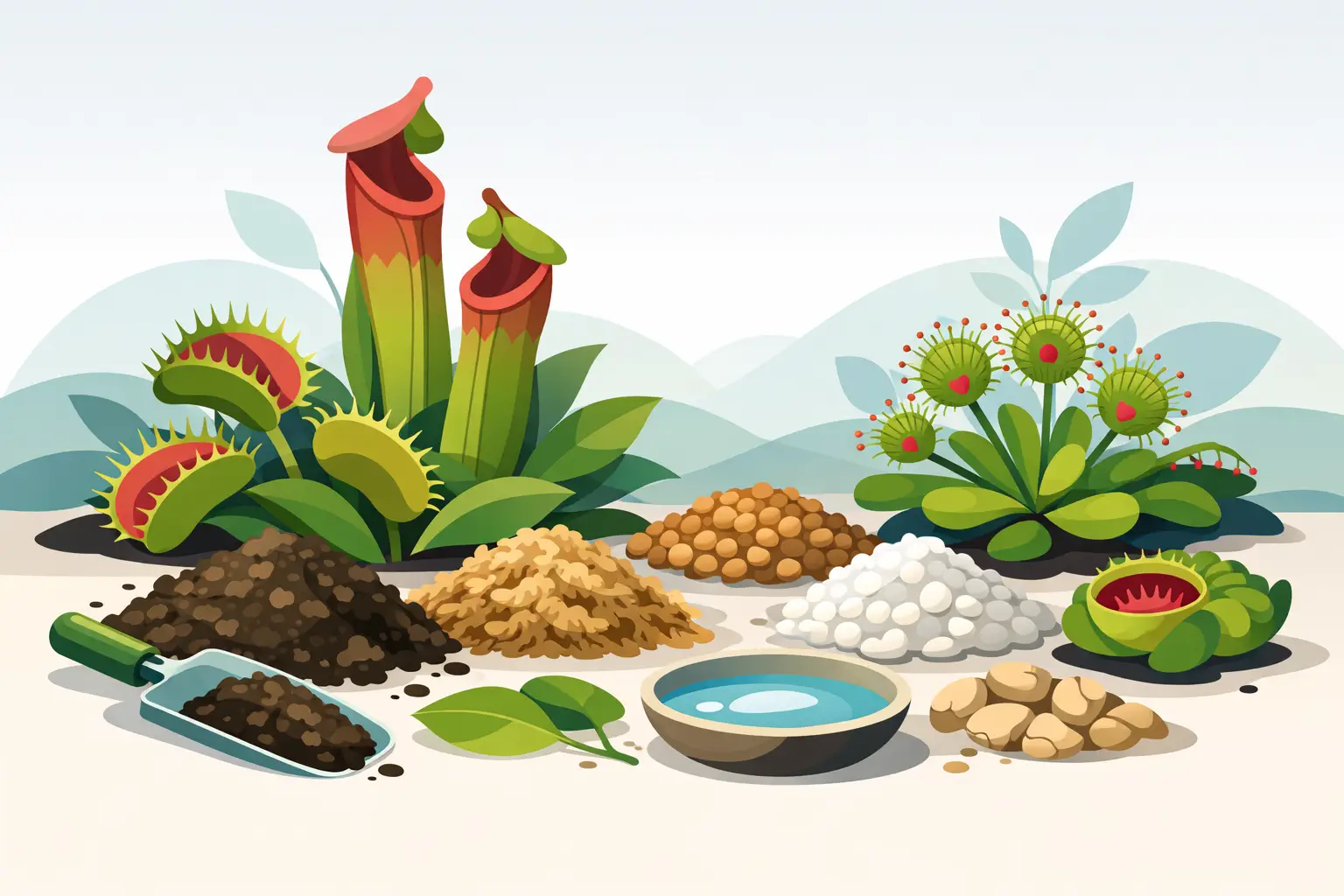 Guía de sustrato para plantas carnívoras