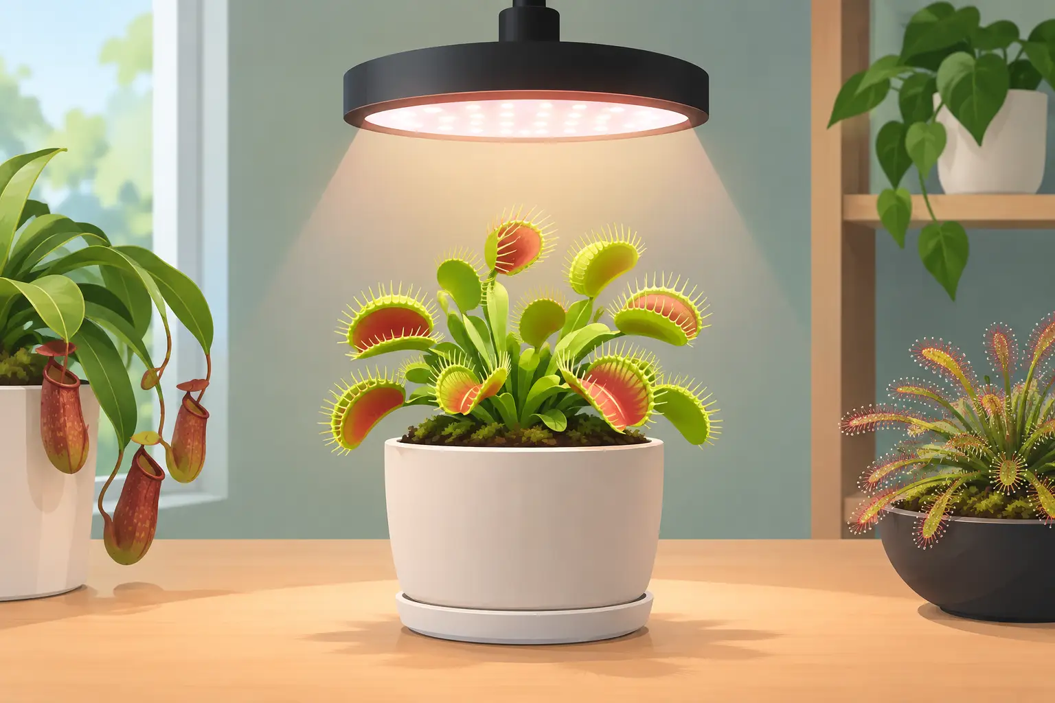 Iluminación para plantas carnívoras en casa