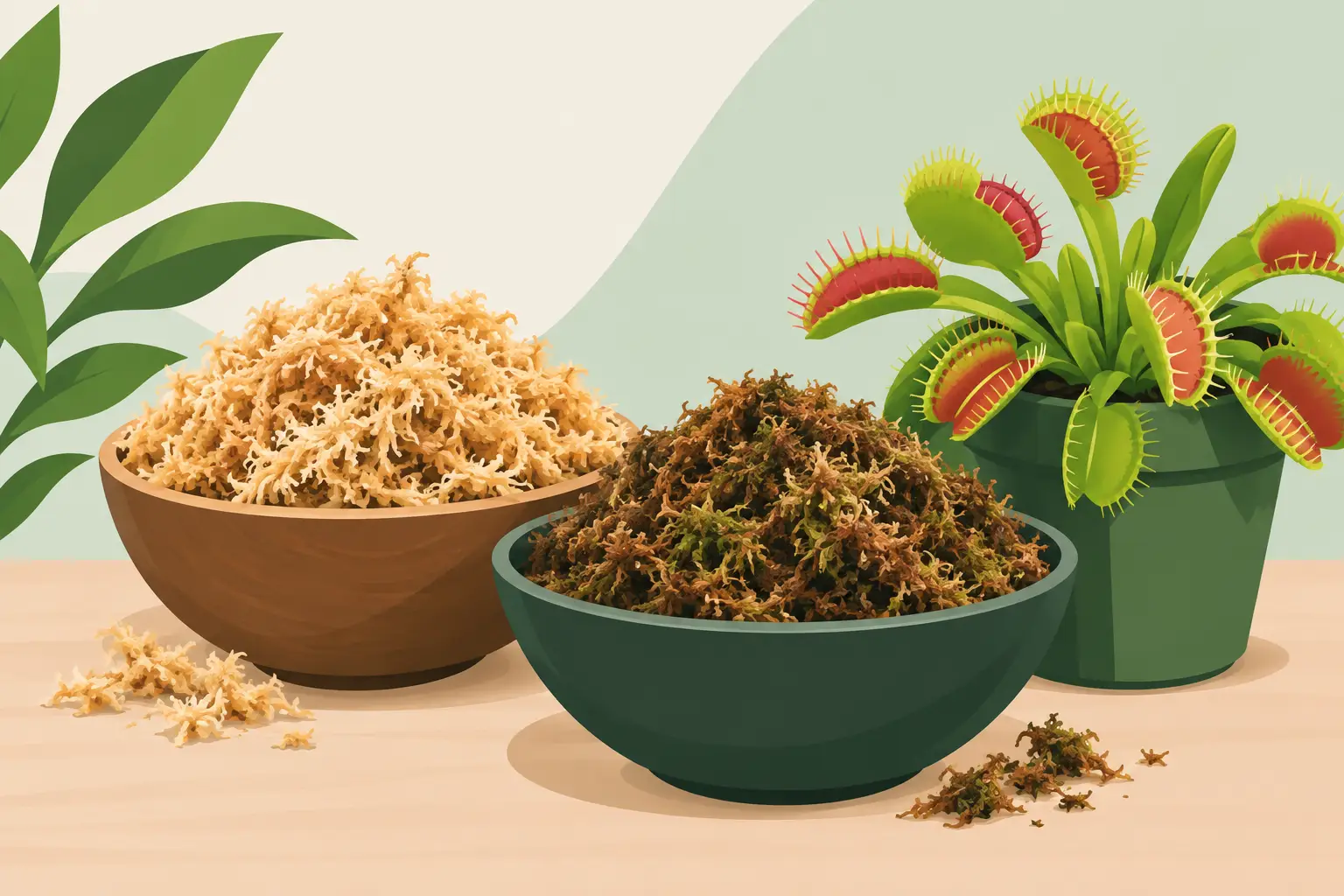 Turba rubia o sphagnum para plantas carnívoras