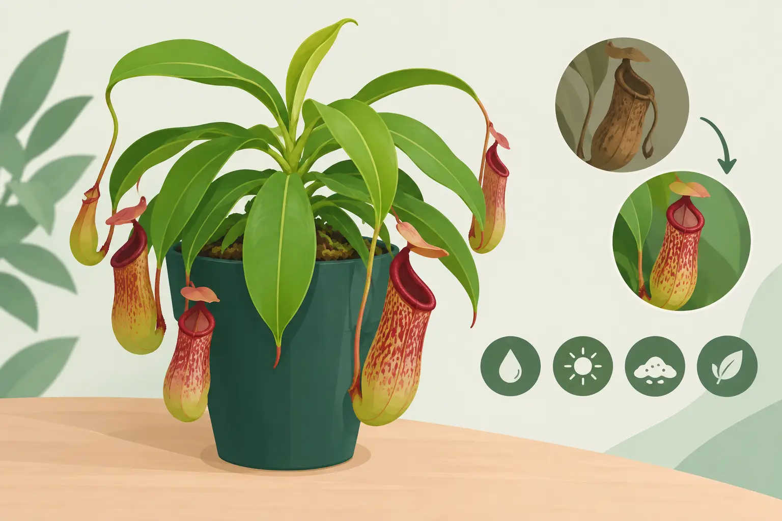 Nepenthes sin jarros: causas y cómo recuperarla